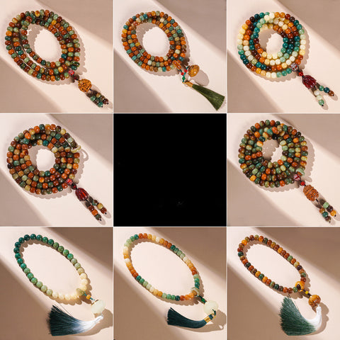 Dunhuang Feitian 108 Bodhi-Samen-Buddha-Perlenarmband Wentian Weißer Jade-Bodhi-Samen Chinesischer männlicher Rosenkranz Wenwan Handheld M3331306