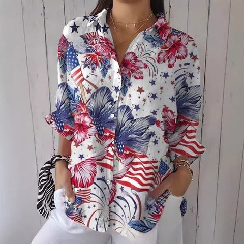 Women's creative fashion floral shirt m302729