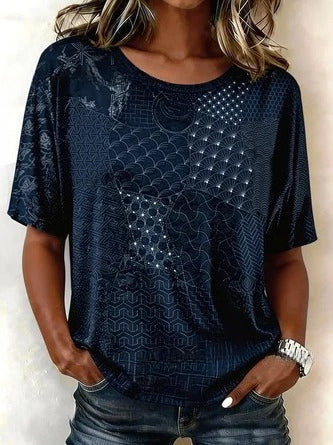 Loose T-shirt women's crew neck top m303073