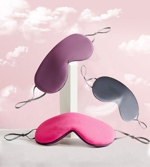 Masque pour les yeux en soie glacée pour femme avec oreilles pendantes, masque pour les yeux respirant double face chaud et frais, masque pour les yeux de sommeil bloquant la lumière extérieure, m3330671 