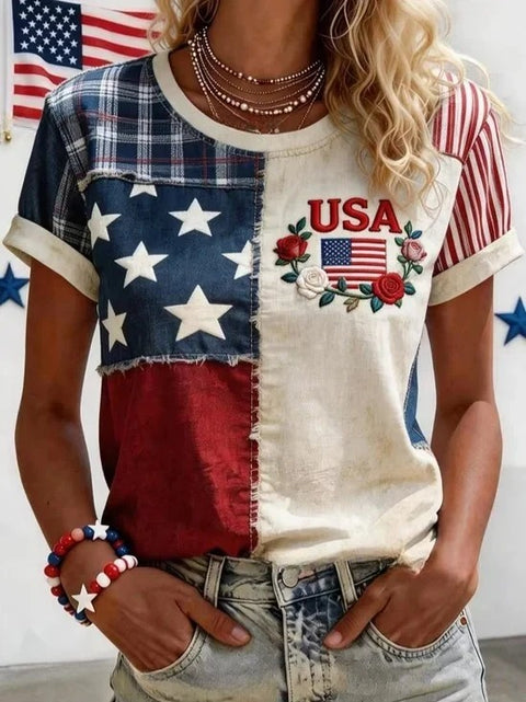 Loose T-shirt women's crew neck top m303073