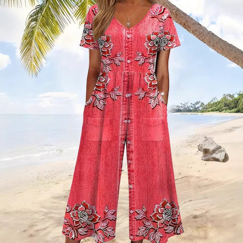 Women's suspender long dress 3D digital printing temperament onesie m302401