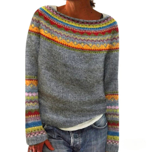 Neuer Pullover mit Rundhalsausschnitt, farblich passender, lockerer, modischer Pullover, Strickpullover m300454 