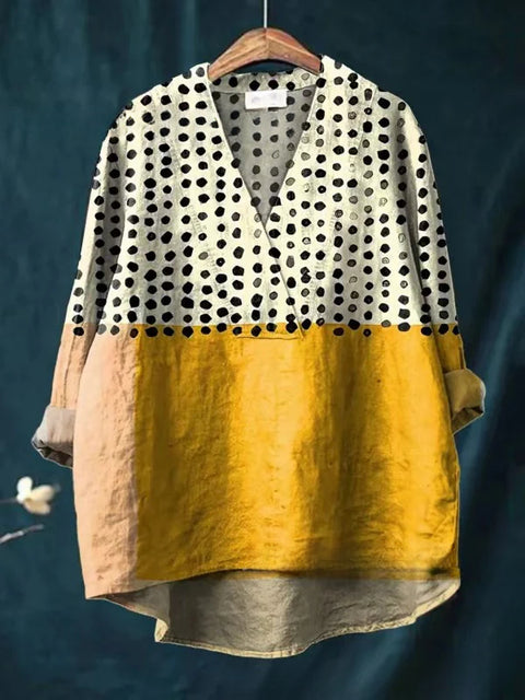 Lässiges Damen-T-Shirt mit Rundhalsausschnitt und lockerem Druck in großen Größen m301276 