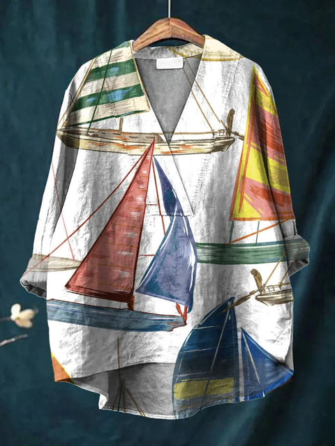 Lässiges Damen-T-Shirt mit Rundhalsausschnitt und lockerem Druck in großen Größen m301276 