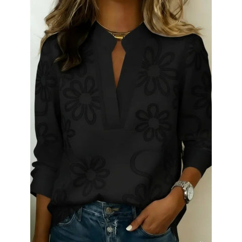 Digital printing casual pullover versatile spring and summer new shirt top m302788