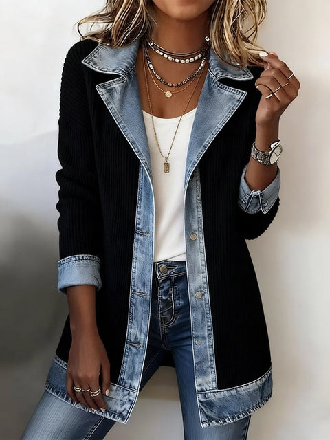 New women's clothing fashionable and elegant slim-fitting long-sleeved splicing jacket m303210