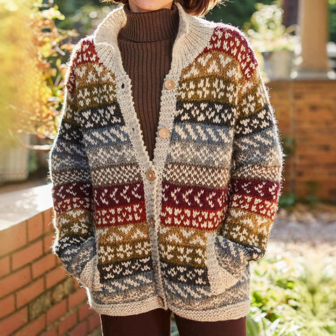 Fashion lapel imitation sweater jacket women's autumn and winter new thickened button cardigan m302126