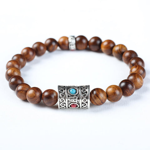Natürliches vietnamesisches Huanghuali-Armband mit 108 Buddha-Perlen, Lotusarmband aus Palisander, duftendes Wenwan-Holzarmband m3331302