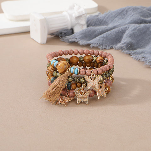 Neues böhmisches Armband, kreatives Quasten-Mehrschicht-Perlenarmband m3331286