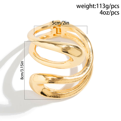 Übertrieben glatter Ring Metall Wind Choker Halskette Retro hohl unregelmäßig Federkragen weiblich m3331194