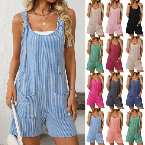 Combinaison en tricot à rayures torsadées pour femme, style décontracté, m300957 