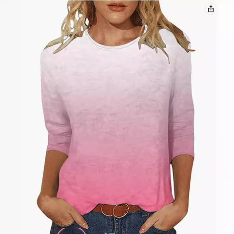 Einfarbiges T-Shirt mit Rundhalsausschnitt und Aufdruck m300770 
