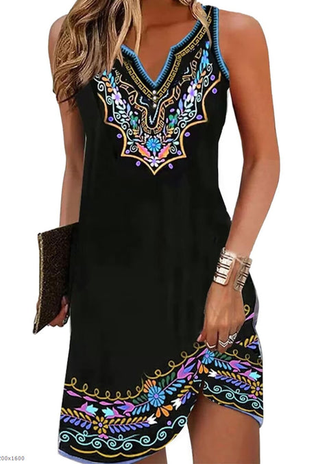 Small Suspender Sexy Sleeveless Printed Dress m303189