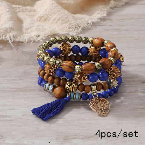 Neues böhmisches Armband, kreatives Quasten-Mehrschicht-Perlenarmband m3331286