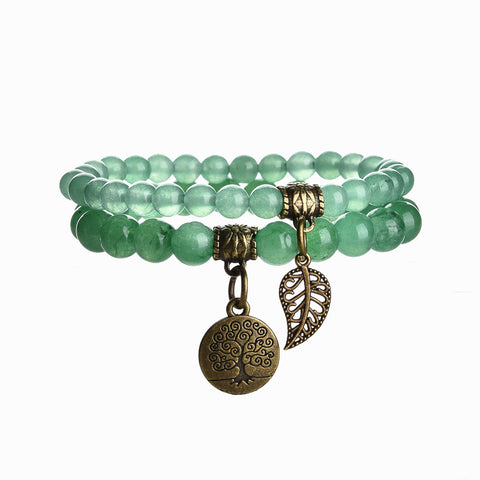 Baum des Lebens Blatt Anhänger Set Armband Bunte Tiger Auge Amethyst Achat Armband m3331289