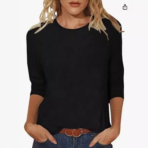 Einfarbiges T-Shirt mit Rundhalsausschnitt und Aufdruck m300770 