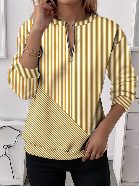 Ladies temperament casual fashion half zipper sweater m303061