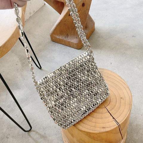 Petit sac à main creux rétro en métal, personnalité m3331040