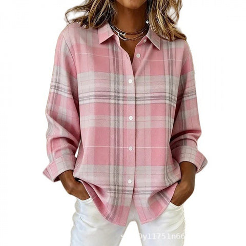 3D digital flower print pink fresh and sweet floral shirt versatile women's top m302217