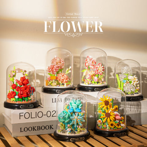 Neues Montage-Baustein-Blumenstrauß-Mikrokorn-Rosen-Sonnenblumen-Ornament M3330979 