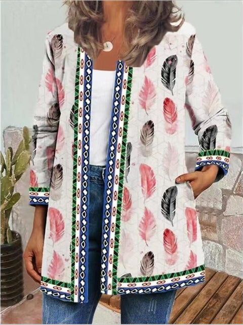 Autumn and winter retro ethnic style print jacket cardigan m303251 03
