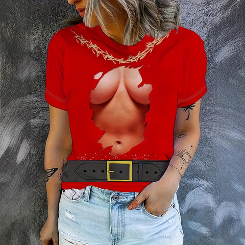 Women's Crew Neck Short Sleeve Casual Fashion Top m302607