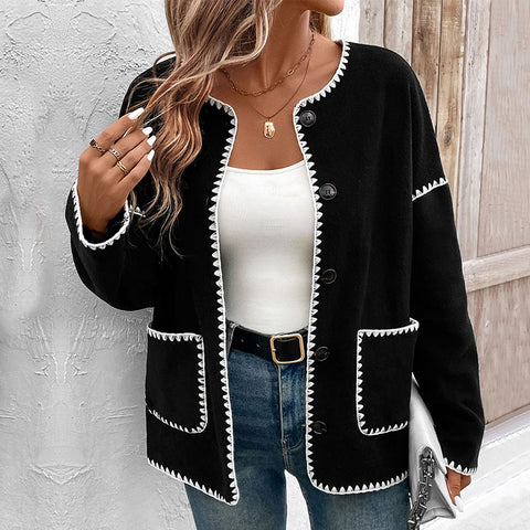 Herbst und Winter Damenbekleidung lose farblich passende Fleecejacke m300620 