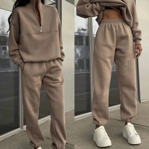 Casual fashion thickened long-sleeved sweater and trousers two-piece set m302209