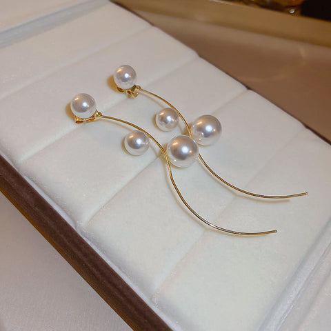 Pearl tassel earrings m3331122