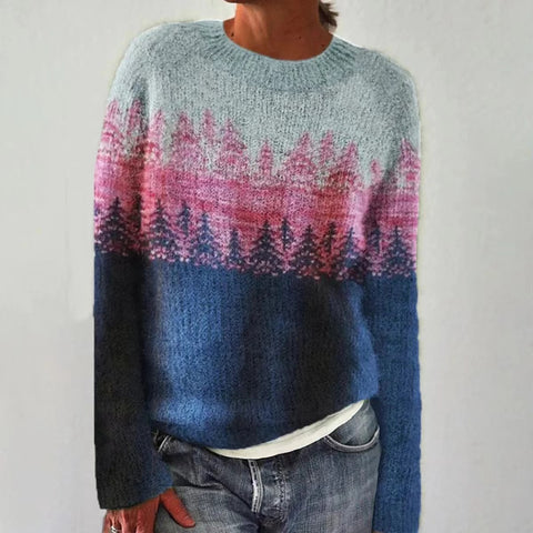 Neuer Pullover mit Rundhalsausschnitt, farblich passender, lockerer, modischer Pullover, Strickpullover m300454 