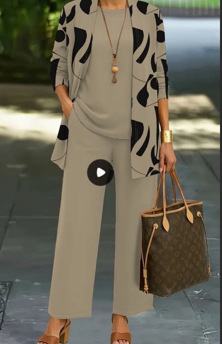 3D printed 3-piece set top vest trousers m302613