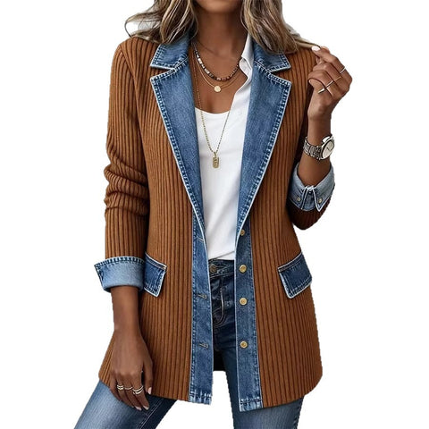 New women's clothing fashionable and elegant slim-fitting long-sleeved splicing jacket m303210