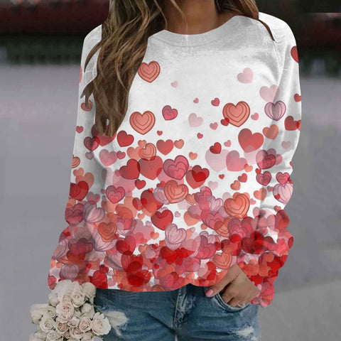 Pull col rond imprimé manches longues femme m300913 