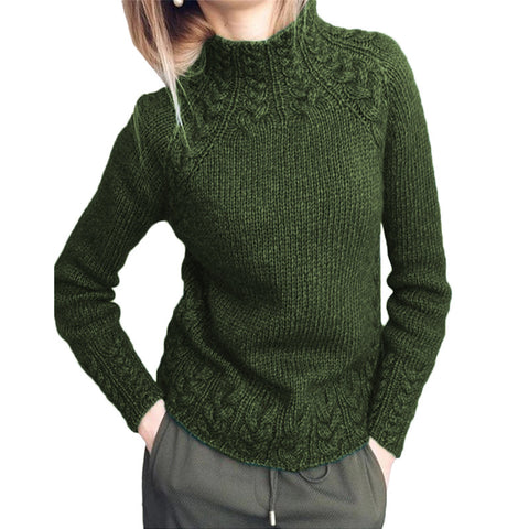 Damenpullover einfarbig Twist Pullover gestrickt m300504 