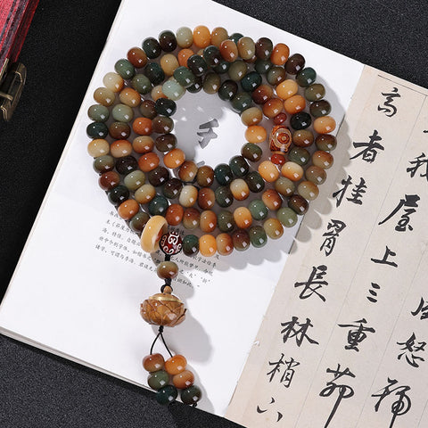 Dunhuang Feitian 108 Bodhi-Samen-Buddha-Perlenarmband Wentian Weißer Jade-Bodhi-Samen Chinesischer männlicher Rosenkranz Wenwan Handheld M3331306