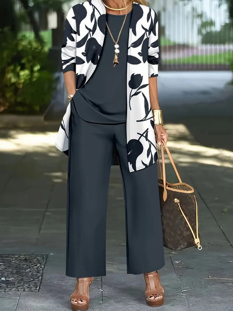 Women's three-piece jacket vest plus pants set m302286