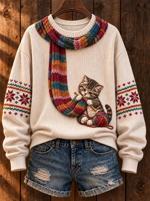 Huacai woolen sweater women sweater cartoon digital printing FF303420