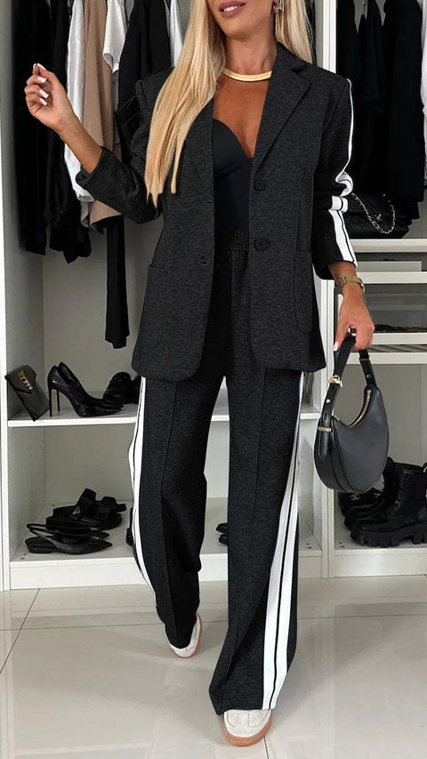Autumn and winter women's long-sleeved lapel casual suit suit m301577