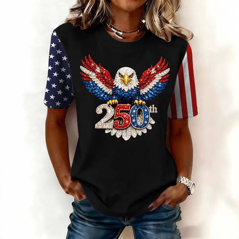 Digital Printed Casual Women's Crew Neck T-Shirt m302372