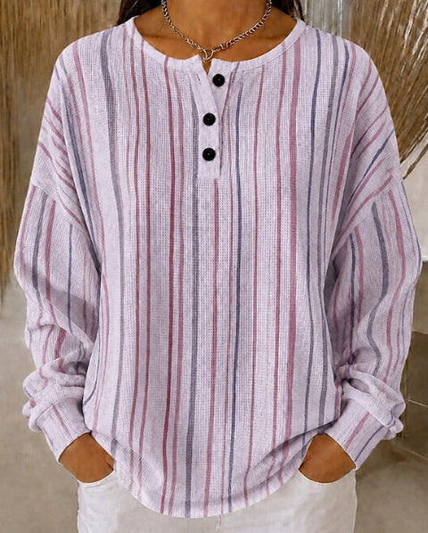 Retro casual 3D digital printing three-button stand-up collar fashion women's top FF303394