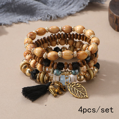 Neues böhmisches Armband, kreatives Quasten-Mehrschicht-Perlenarmband m3331286