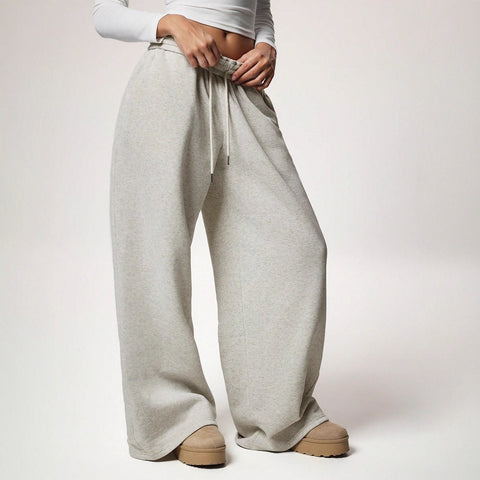 Women's autumn and winter rubber band velvet loose wide-leg sports casual trousers m301677