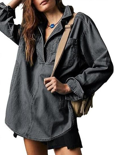 Long Sleeve Jacket V-Neck Fashion Design Casual Jacket m302205