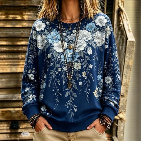 Autumn and winter crew neck 3D printed long-sleeved comfortable casual sweater FF303398