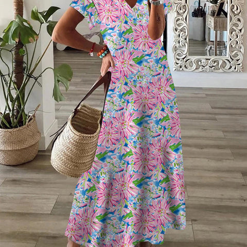 Großes Swingkleid mit böhmischem Print m300011