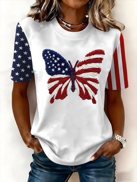 Digital Printed Casual Women's Crew Neck T-Shirt m302372