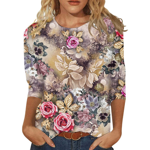 Einfarbiges T-Shirt mit Rundhalsausschnitt und Aufdruck m300770 