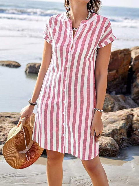 Summer shirt women's fashion loose casual temperament striped top m302469