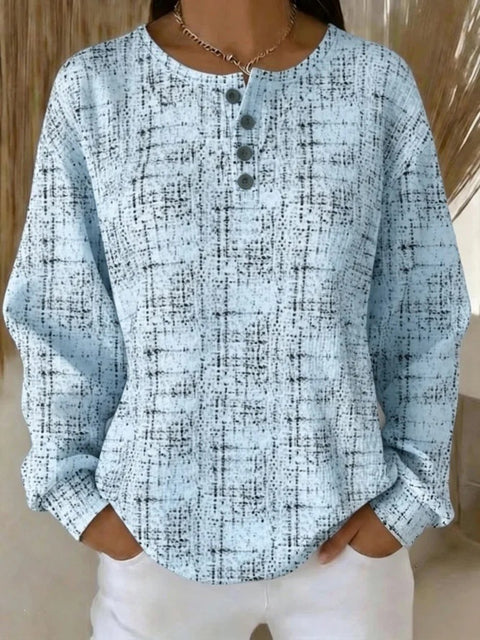 Crew neck 4 buckle spring and autumn fashion pattern 3D printing casual loose women's sweater FF303411 02